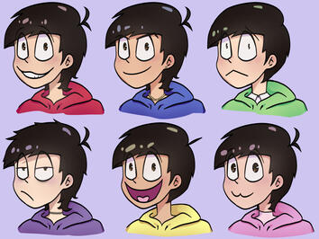 Matsuno Sextuplets: Head-Shot Redered