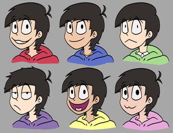 Matsuno Sextuplets: Head-Shot Flat Color